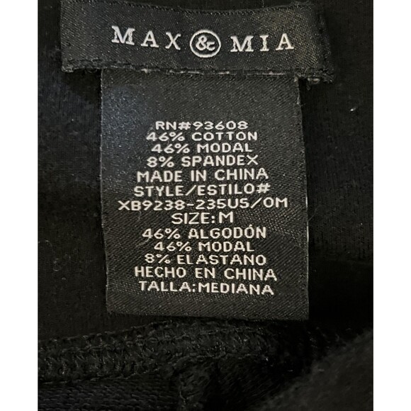 Max & Mia Leggings Womens Medium Black High Rise Pocket Stretch Ankle Pants - Picture 7 of 9